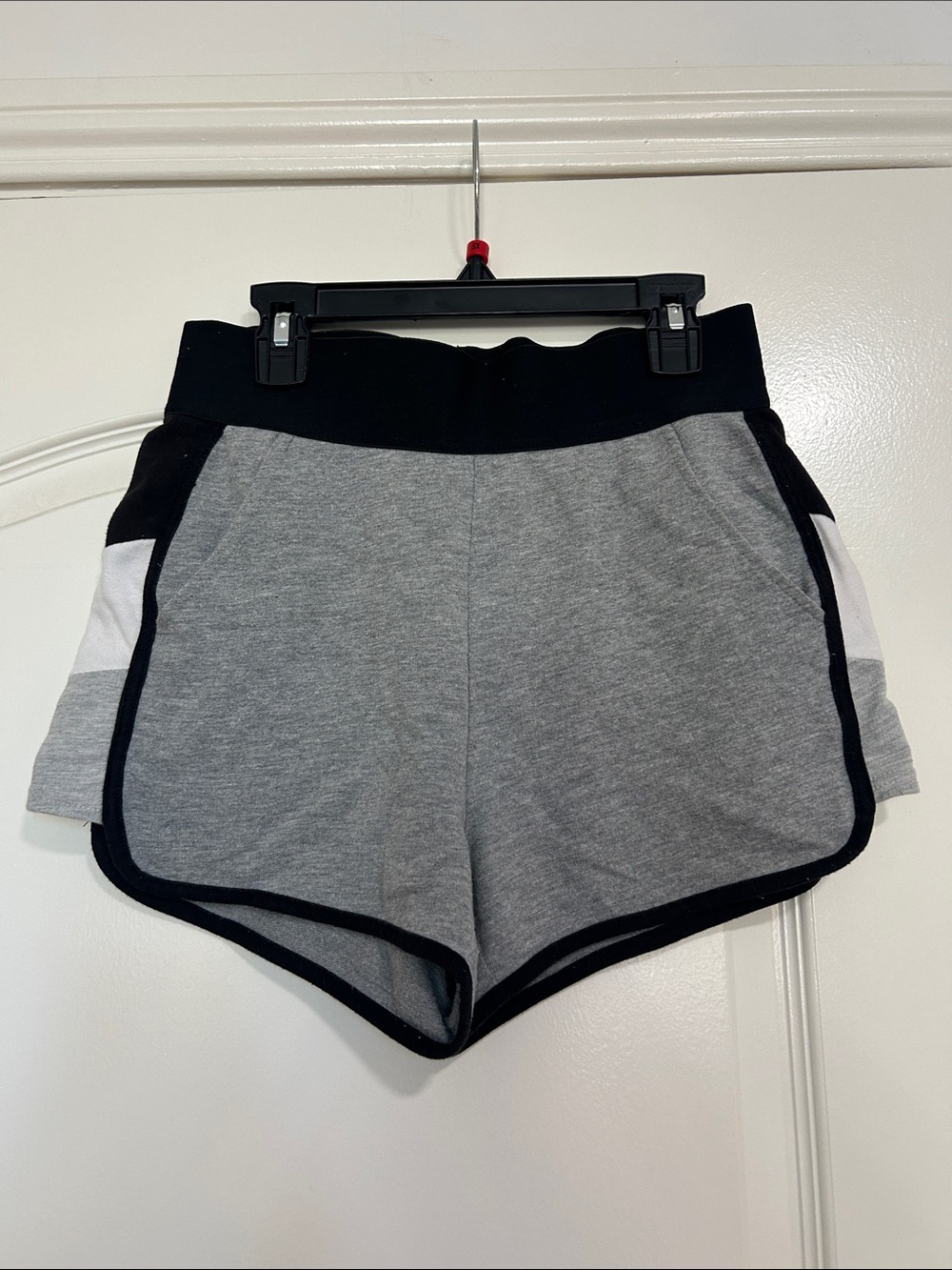 Women's Grey and Black Athletic Shorts